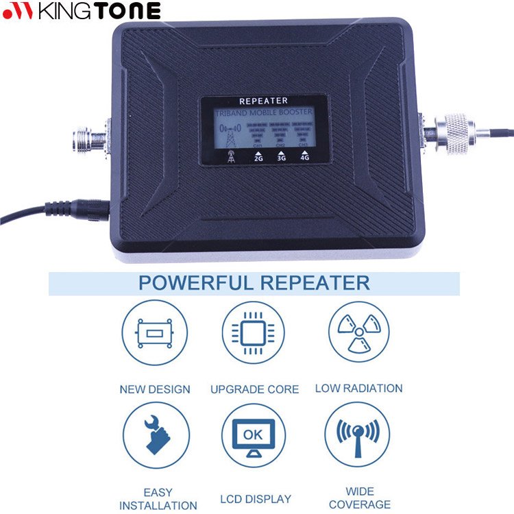 2G 3G 4G Repeater Black Mobile Network Signal Booster B20-800/900/2100MHz 4G Signal Booster